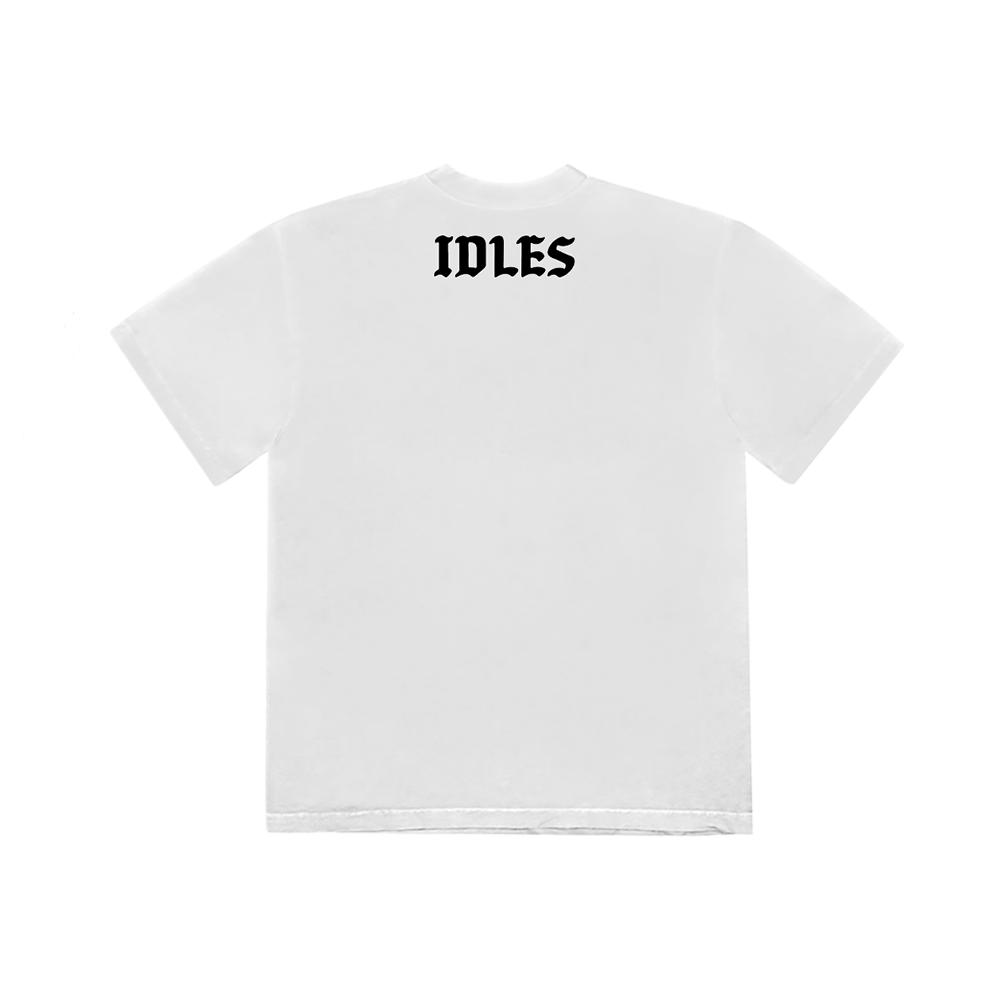 We’re Not Fighting White T-Shirt Back